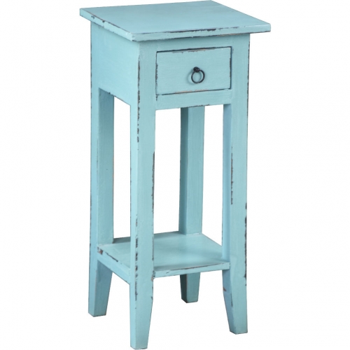 Cottage Narrow Side Table in Beach Blue Mahogany