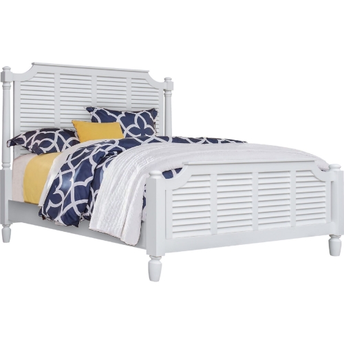 White Shutter Wood Queen Bed