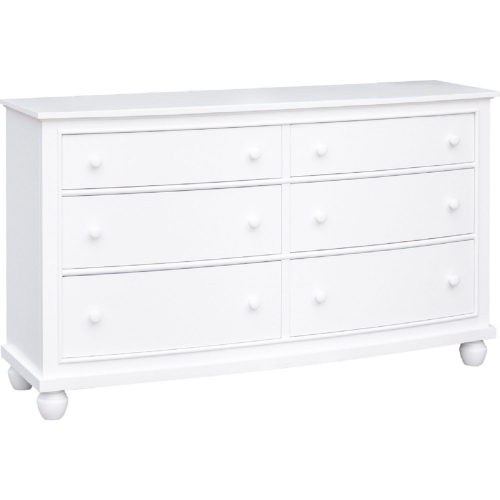 White Shutter Wood 6 Drawer Double Dresser