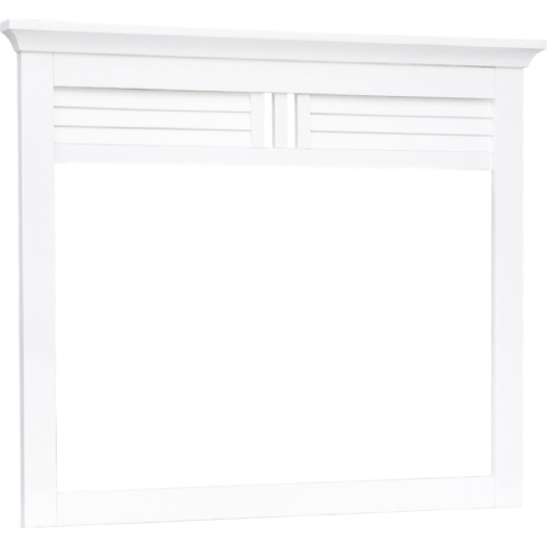 White Shutter Wood Mirror