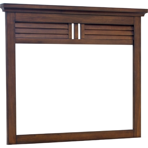 Bahama Shutter Mirror in Tropical Walnut Brown Wood