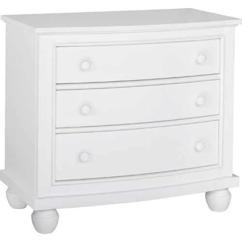 White Shutter Wood 3 Drawer Nightstand