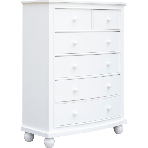 White Shutter Wood 6 Drawer Chest