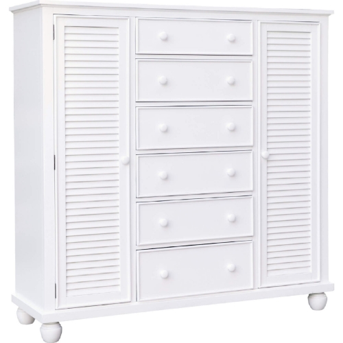 White Shutter Wood Armoire