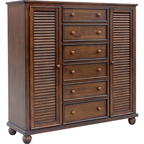 Bahama Shutter Armoire in Tropical Walnut Brown Wood