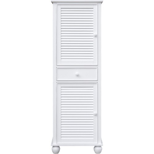 White Shutter Wood Tall Cabinet