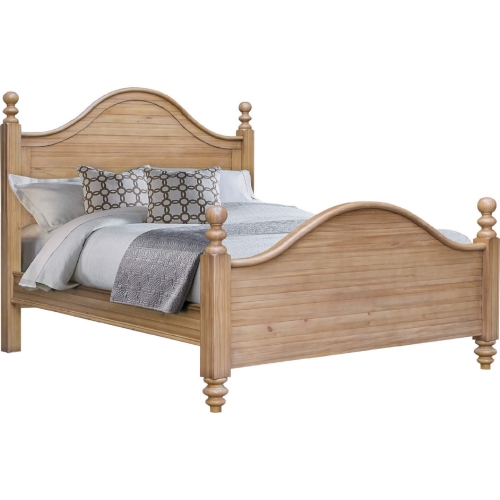 Vintage Casual King Bed in Distressed Maple Finish Acacia