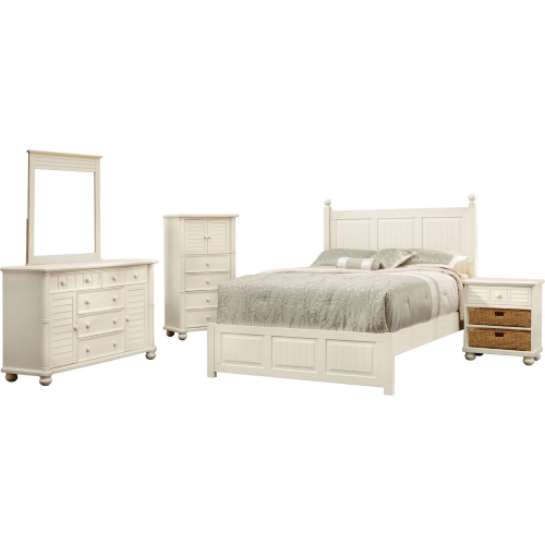 Ice Cream at the Beach 5 Piece Queen Bedroom Set in Antique Cream