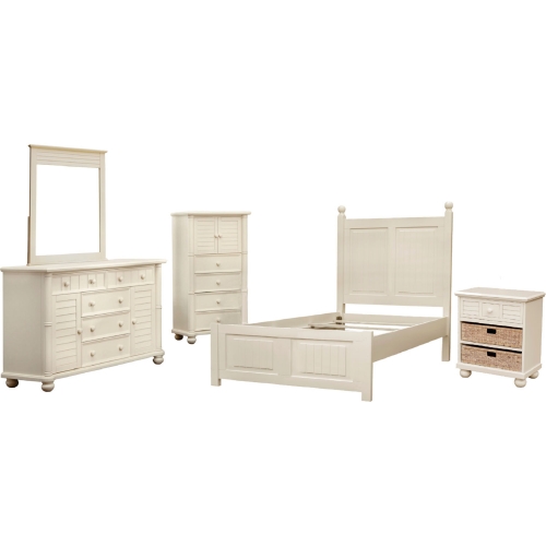 Ice Cream at the Beach 5 Piece Twin Bedroom Set in Antique Cream