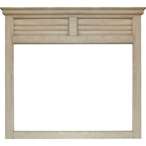 Shades of Sand Shutter Mirror in Cream & Walnut Brown Wood