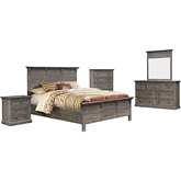 Solstice Gray 5 Piece Queen Bedroom Set in Weathered Gray & Brown