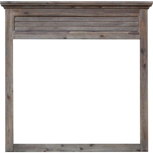 Solstice Gray Shutter Mirror in Weathered Gray & Brown