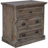 Solstice Gray 3 Drawer Nightstand in Weathered Gray & Brown