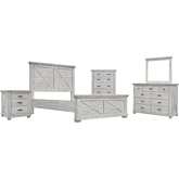 Crossing Barn Queen 5 Piece Bedroom Set in Distressed Light Gray