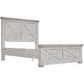 Crossing Barn Queen Panel Bed in Distressed Light Gray