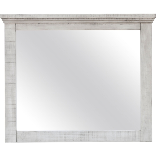 Crossing Barn Mirror in Distressed Light Gray