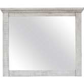 Crossing Barn Mirror in Distressed Light Gray