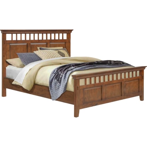 Mission Bay King Panel Bed in Amish Brown Wood