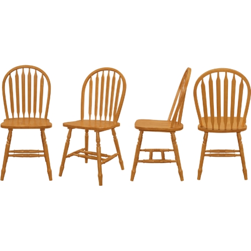 Selections Windsor Arrowback Dining Chair in Distressed Light Oak Finish Wood (Set of 4)