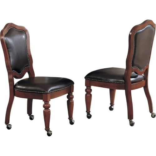 Bellagio Dining Chair in Distressed Brown Cherry & Leatherette (Set of 2)