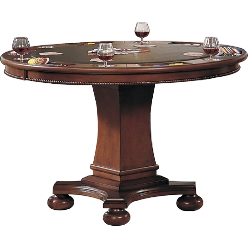 Bellagio 48" Round Reversible Top Dining Game Table in Brown Cherry