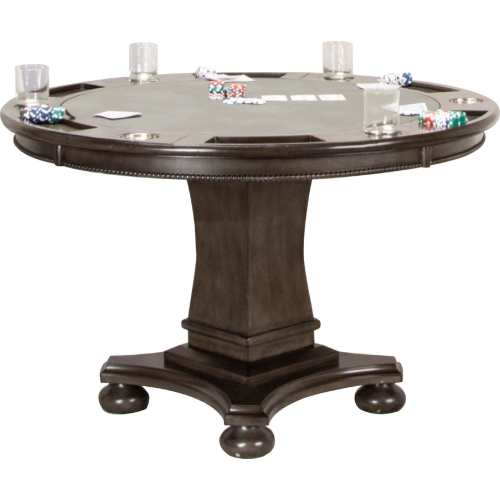 Vegas 48" Round Reversible Top Dining Game Table in Gray Wood