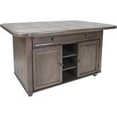 Shades of Gray Kitchen Island in Weathered Gray & Gray Tile