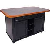 Selections Kitchen Island in Distressed Black, Cherry & Gray Tile