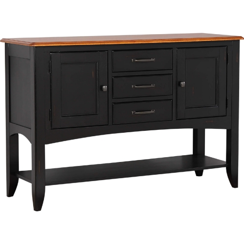 Selections Sideboard & Display Shelf Antique Black & Cherry