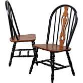 Selections Keyhole Dining Chair in Antique Black & Cherry (Set of 2)