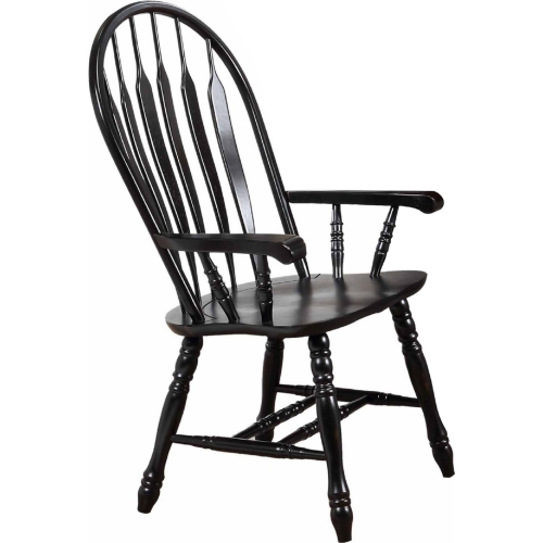 Selections Comfort Back Dining Arm Chair in Antique Black (Set of 2)