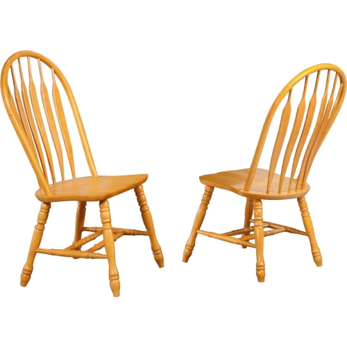 Oak Selections Comfort Back Dining Chair in Light Oak (Set of 2)