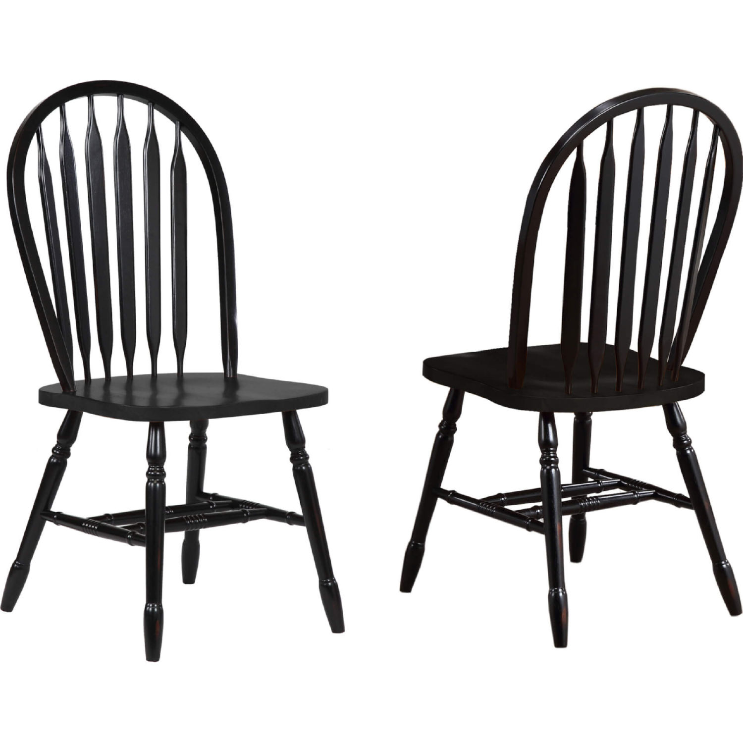 black arrow back chairs