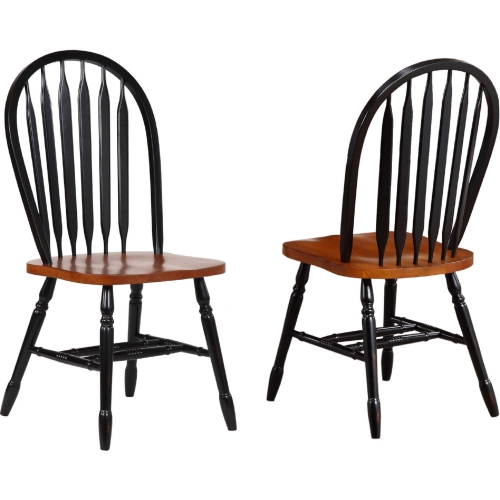 Selections Arrowback Dining Chair in Antique Black & Cherry (Set of 2)