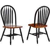 Selections Arrowback Dining Chair in Antique Black & Cherry (Set of 2)