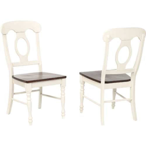 Andrews Napoleon Dining Chair in Antique White & Chestnut Brown (Set of 2)