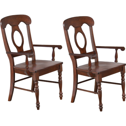 Andrews Napoleon Dining Arm Chair in Chestnut Brown (Set of 2)