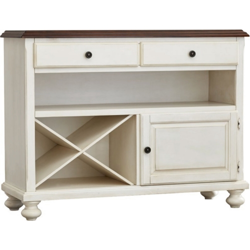 Andrews Server in Antique White & Chestnut Brown