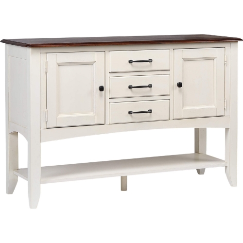 Andrews Sideboard in Antique White & Chestnut Brown