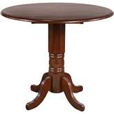 Andrews 42" Round Drop Leaf Counter Dining Table in Chestnut Brown