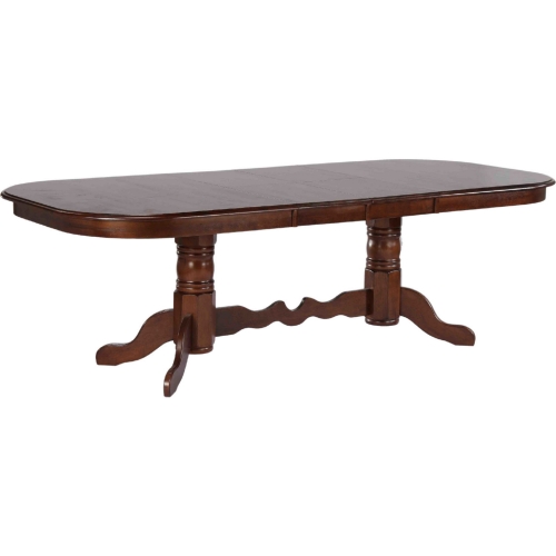 Andrews 96" Oval Butterfly Extension Dining Table in Chestnut Brown