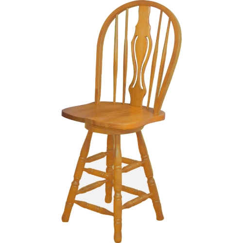 Oak Selections 24" Keyhole Counter Stool in Light Oak