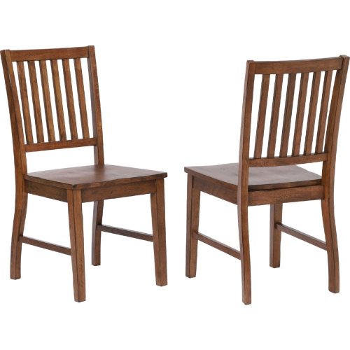 Simply Brook Slat Back Dining Chair in Amish Brown Wood (Set of 2)