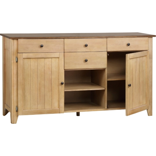 Brook Sideboard Server Credenza in Wheat & Brown Wood