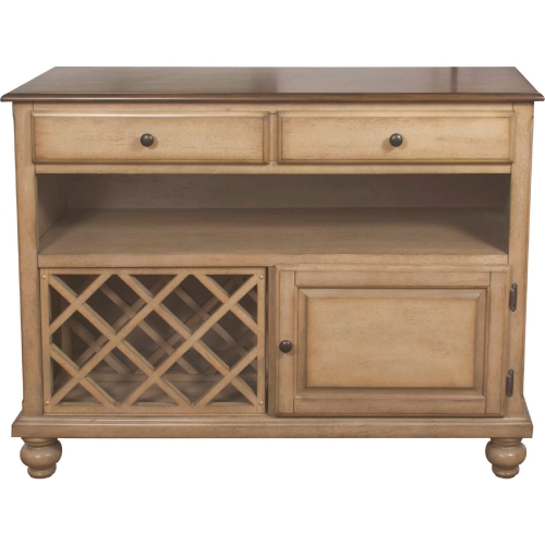 Brook Buffet Server w/ Wine Storage in Distressed Wheat & Brown