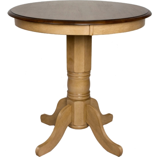 Brook Round 36" Round Counter Dining Table in Wheat & Brown Wood