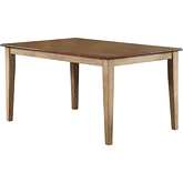 Brook 60" Dining Table in Distressed Wheat & Brown