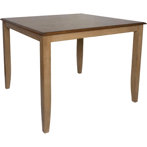 Brook 48" Square Counter Dining Table in Distressed Wheat & Brown