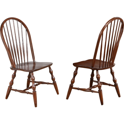 Andrews Windsor Spindleback Dining Chair in Chestnut Brown (Set of 2)