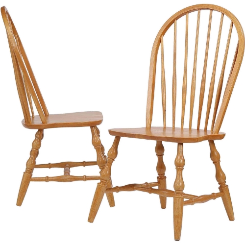 Oak Selections Windsor Spindleback Dining Chair in Light Oak (Set of 2)